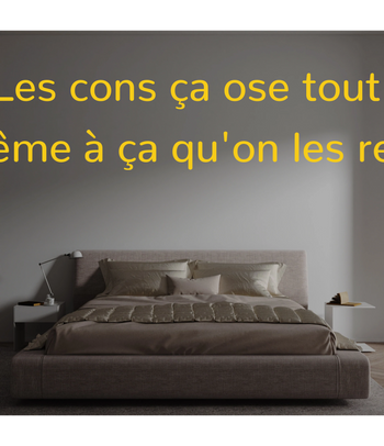 Custom text: Les cons ça ose tout.
C