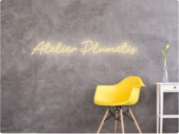 Custom text: Atelier Plumetis