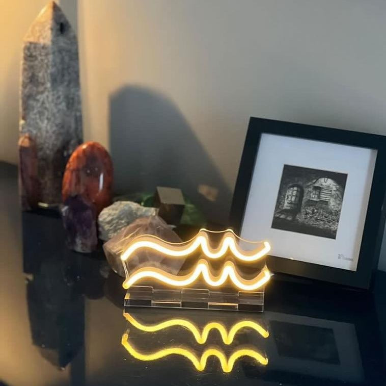 Aquarius, sign in neon LED