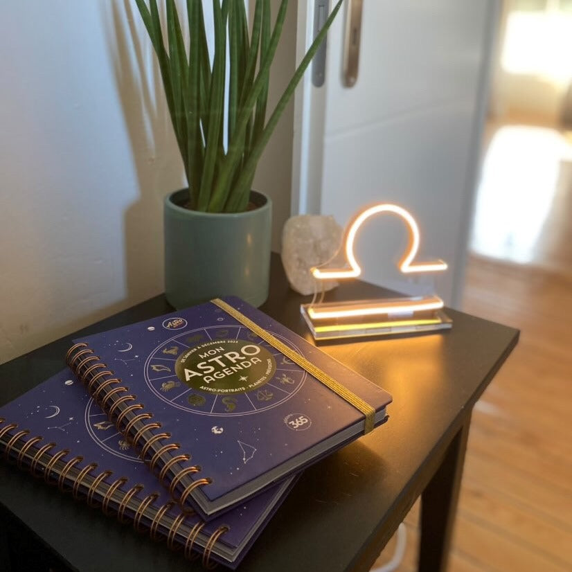 Libra, sign in neon LED