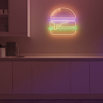 Burger, neon LED sign