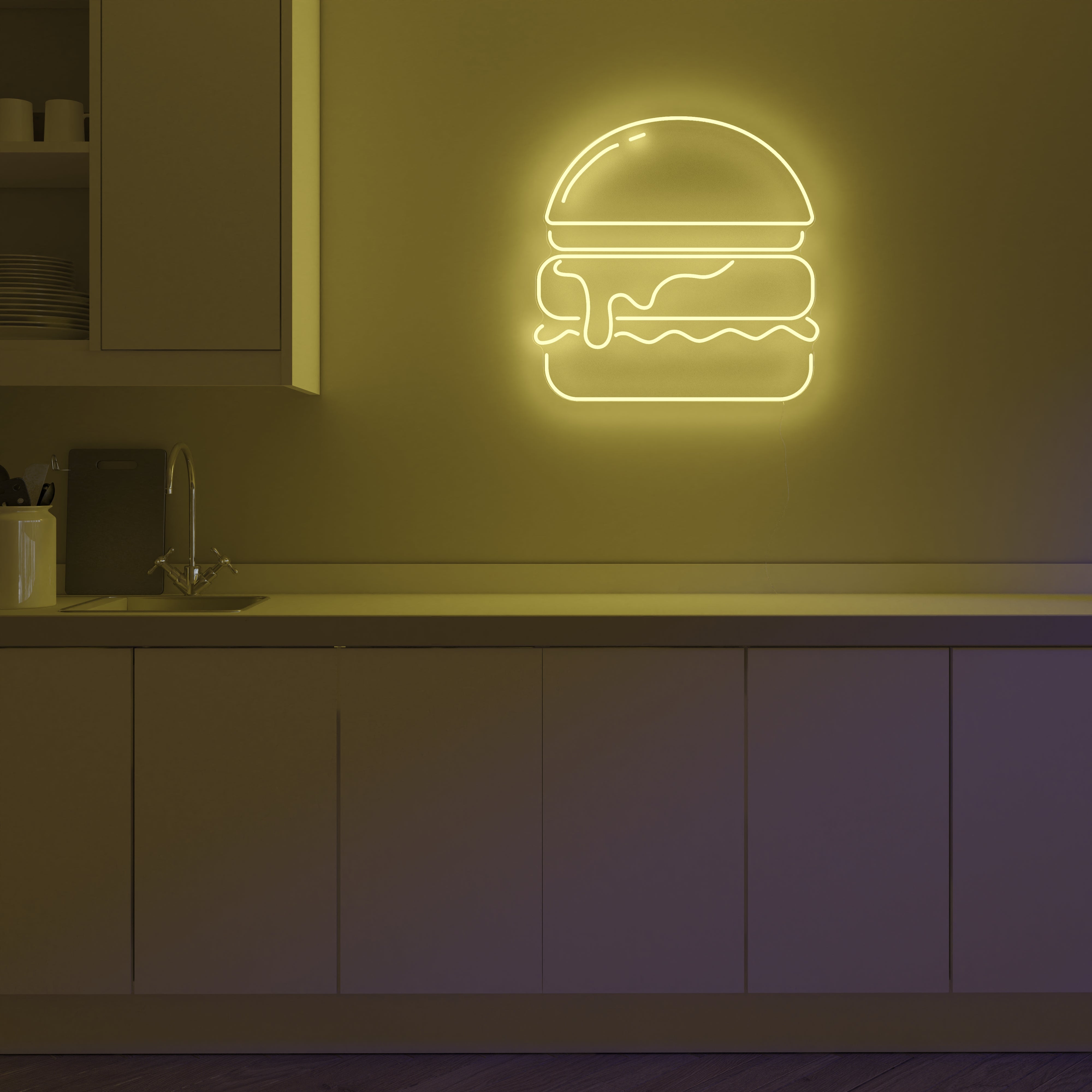 Gold Burger, neon LED sign