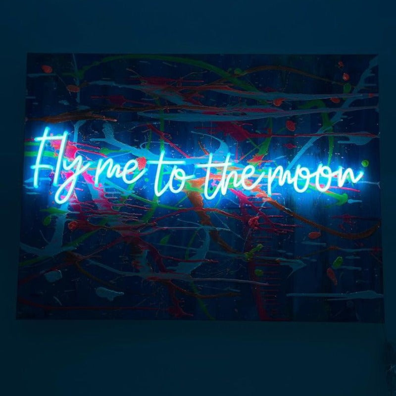 Fly me to the moon, neon LED sign