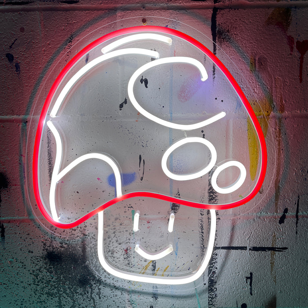 Mushroom by Gregory Siff, neon LED sign