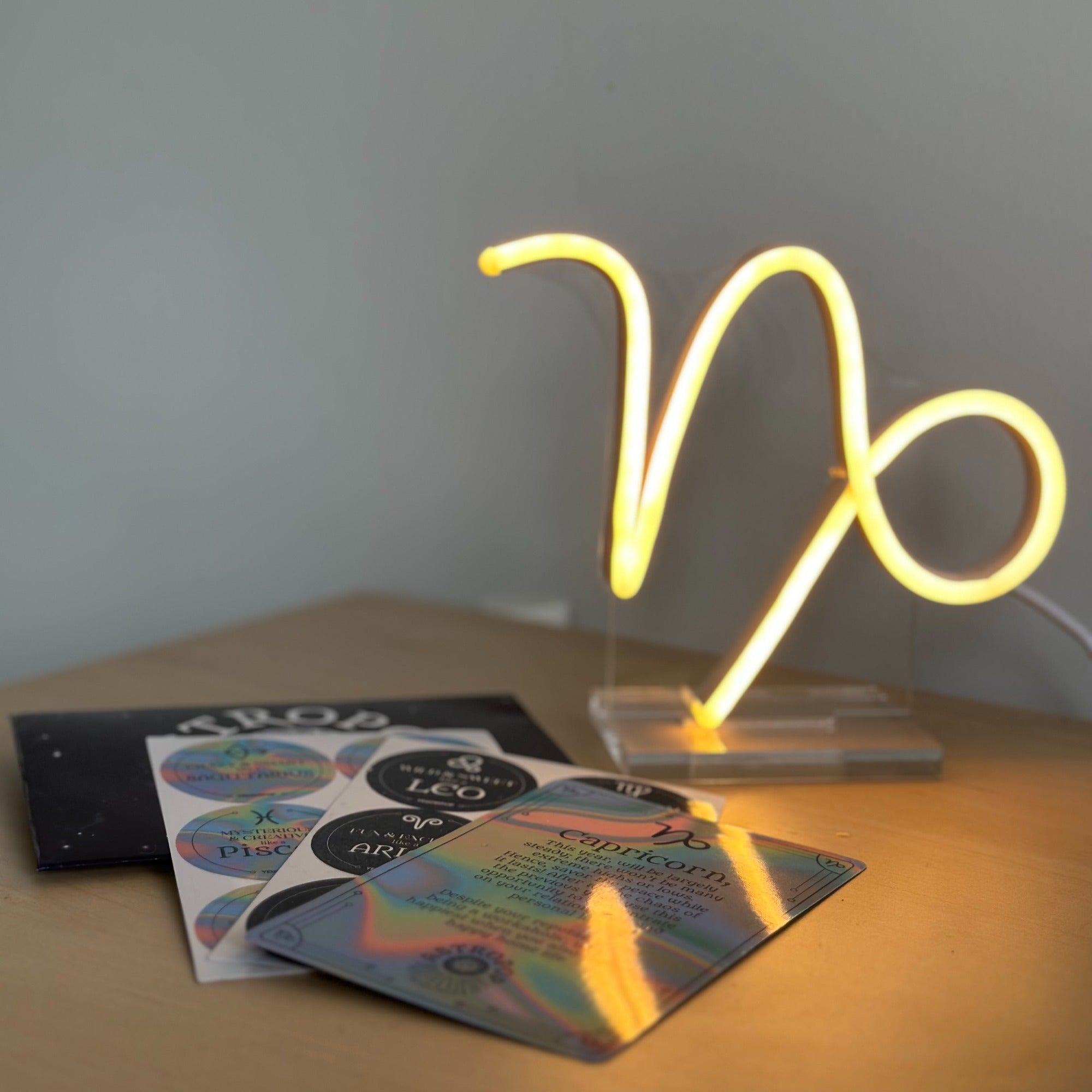 Capricorn, sign in neon LED