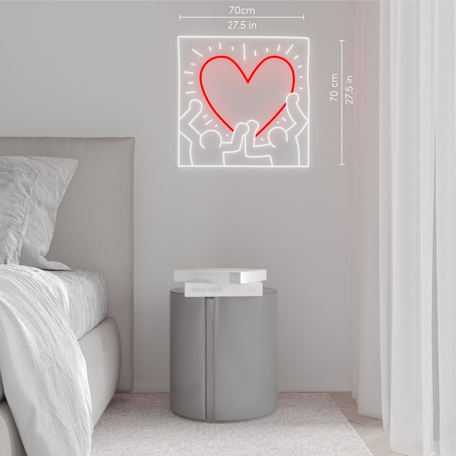 Radiant Heart, YP x Keith Haring, neon LED sign