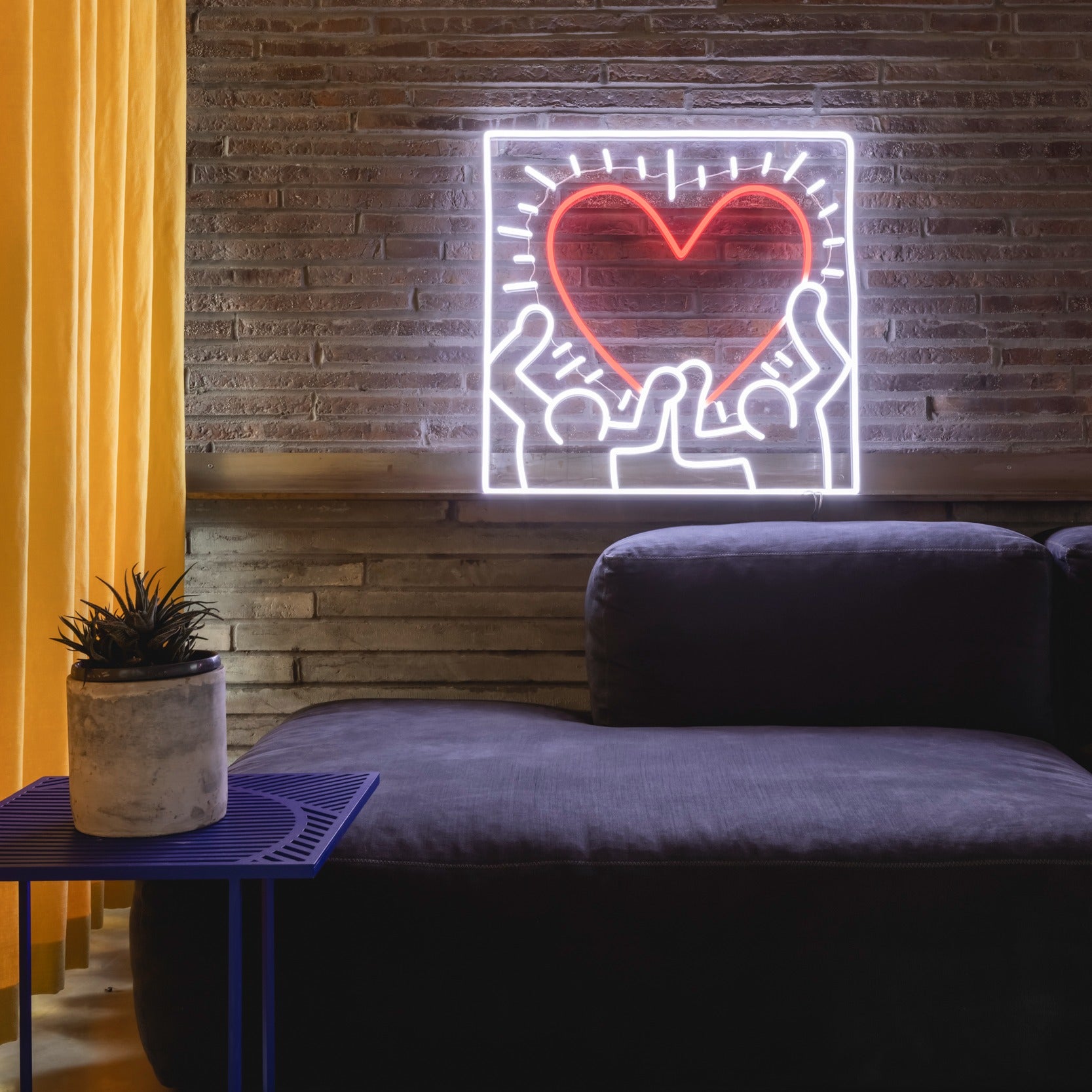 Radiant Heart, YP x Keith Haring, neon LED sign