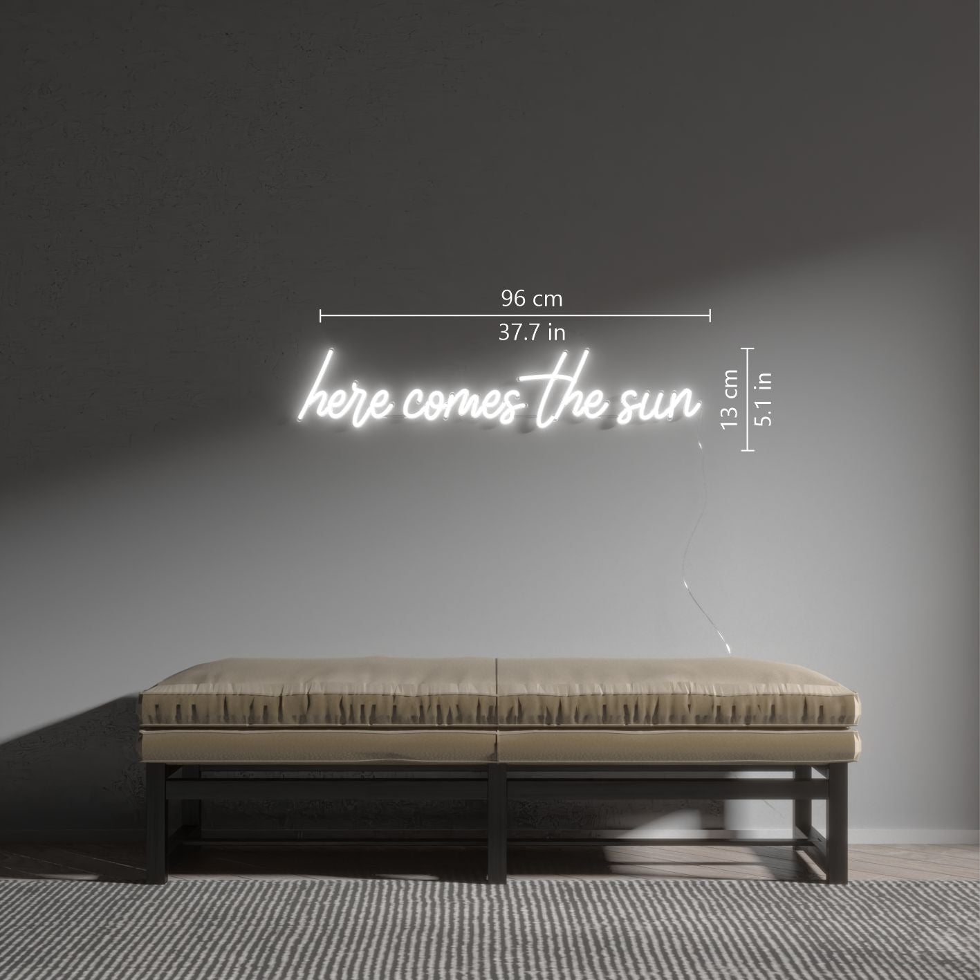 Here comes the sun, neon LED sign