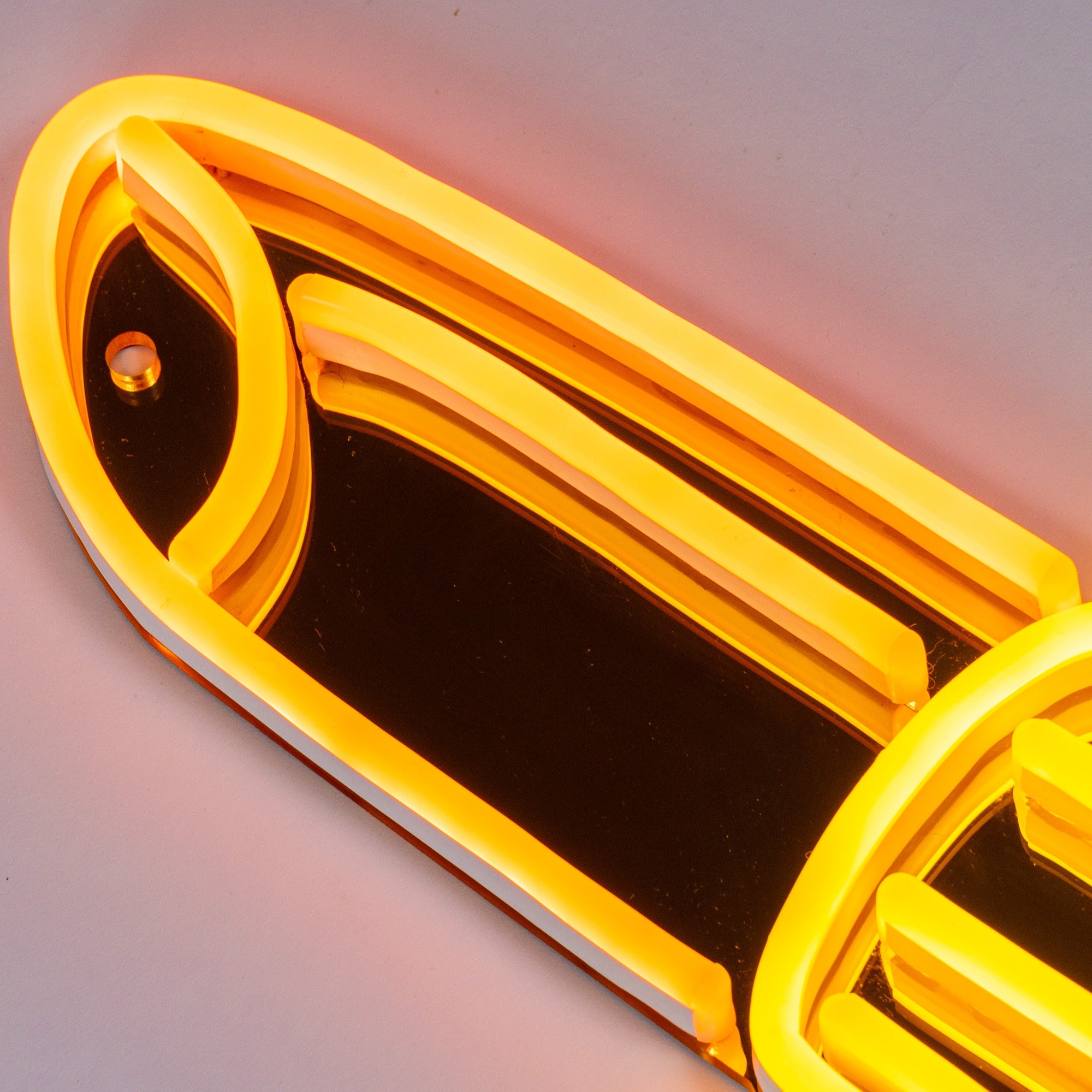 Golden Lipstick by Tom Wesselmann, neon LED sign