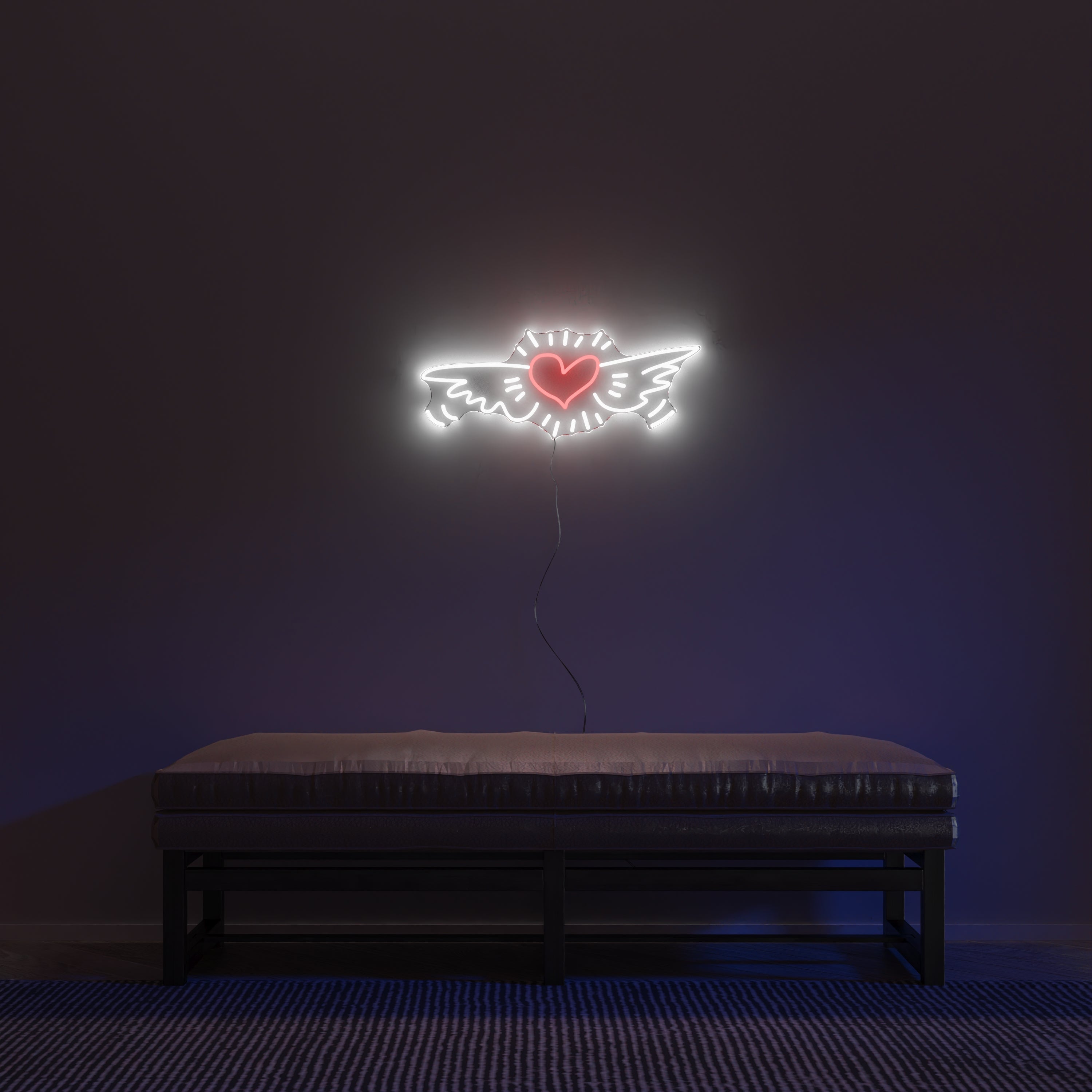 Wing Heart, YP x Keith Haring, neon LED sign