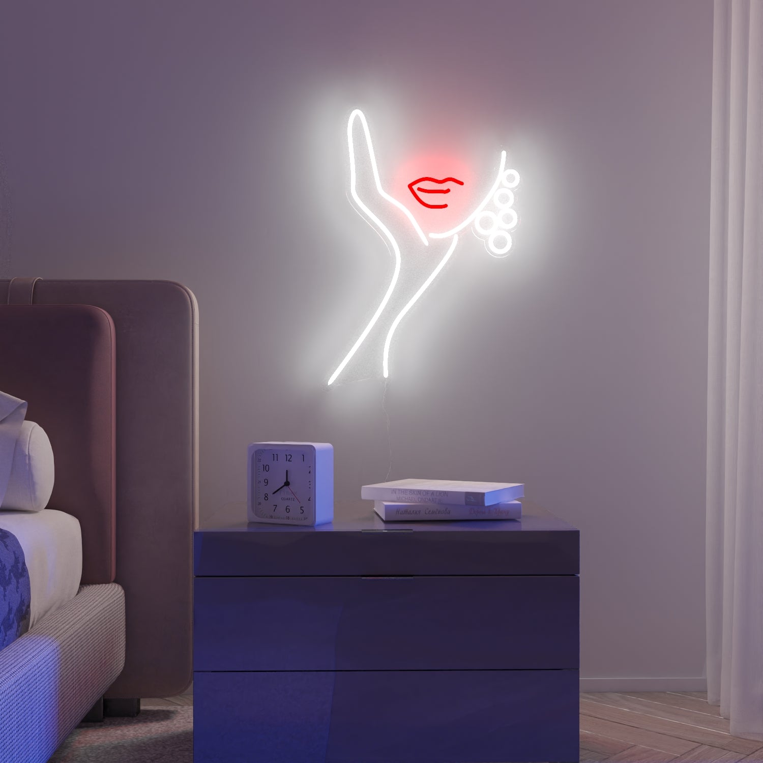 Earrings by Clara Bergel - neon LED sign