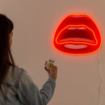 Red Lips by Tom Wesselmann, neon LED sign