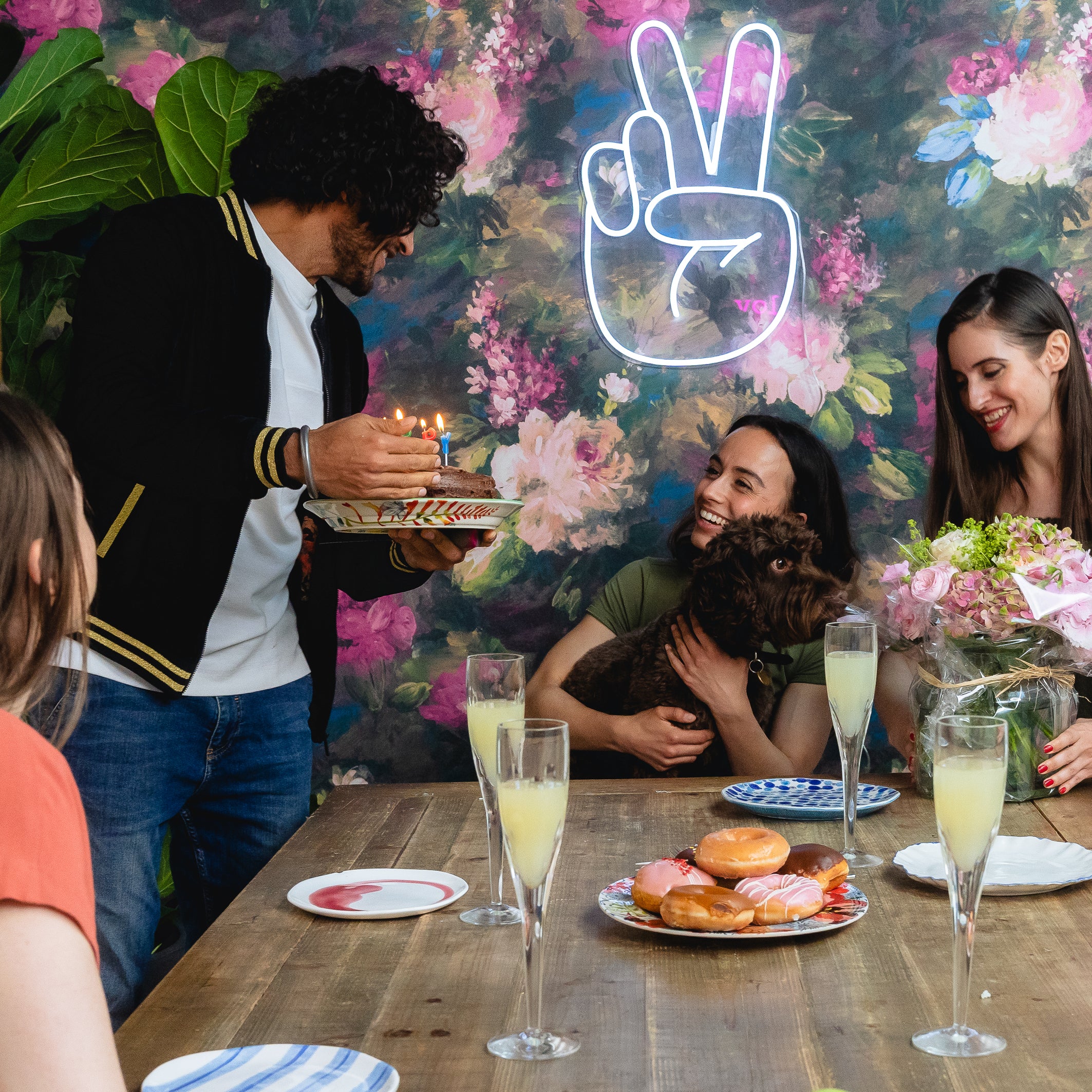 Peace Hand, neon LED sign