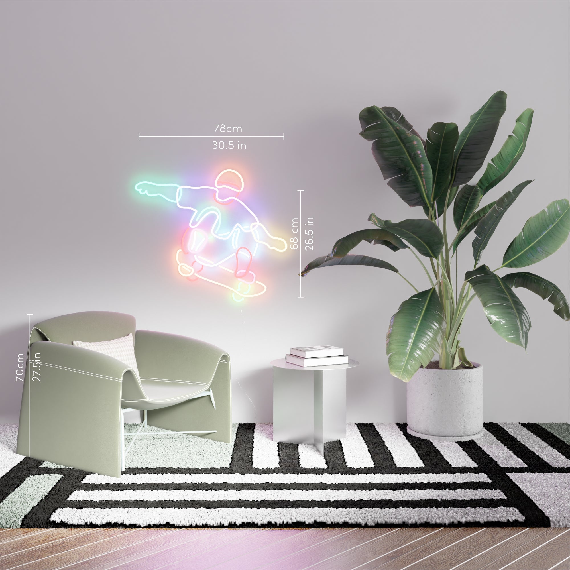 Skater by Yoni Alter, neon LED sign