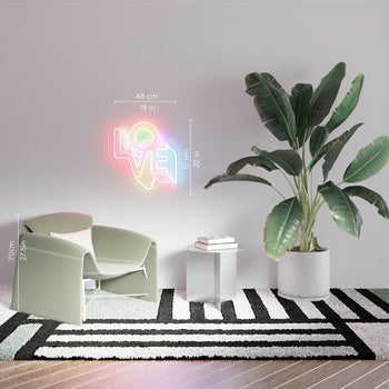 LO-VE by Yoni Alter, neon LED sign