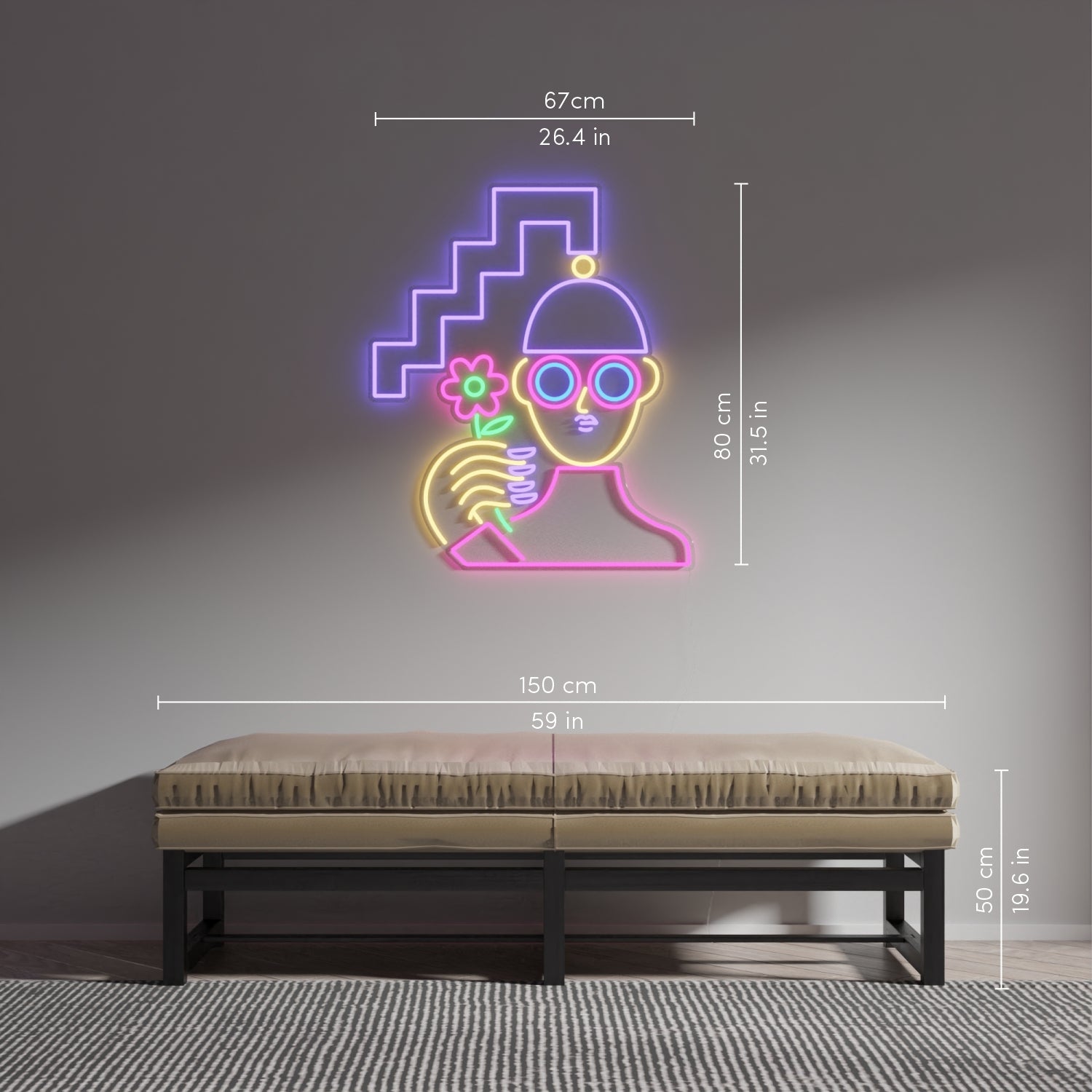 Zig Zag Girl by Emily Eldridge - neon LED sign