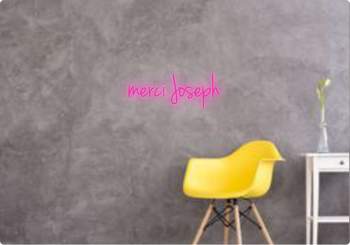 Custom text: merci Joseph