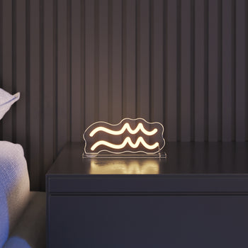 Aquarius, sign in neon LED