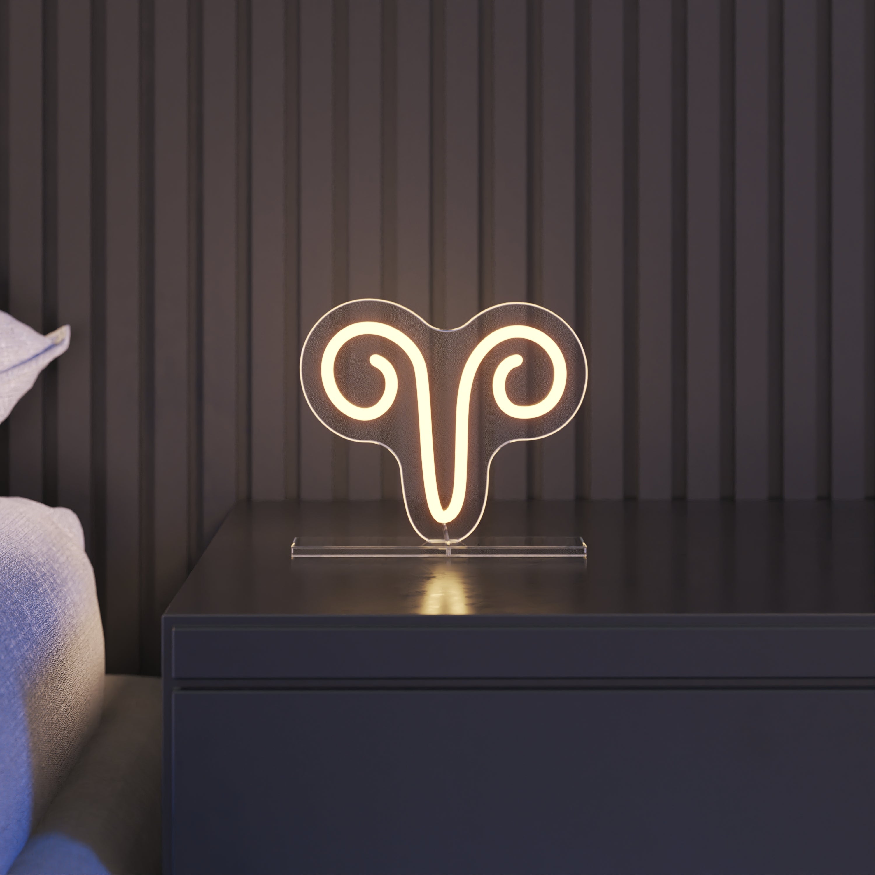 Aries, sign in neon LED