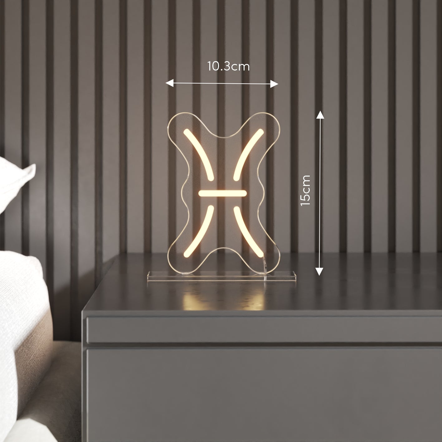 Pisces, sign in neon LED