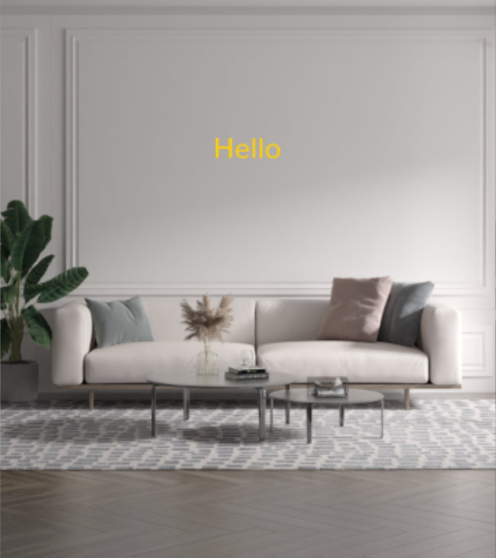 Custom text: Hello