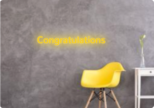 Custom text: Congratulations