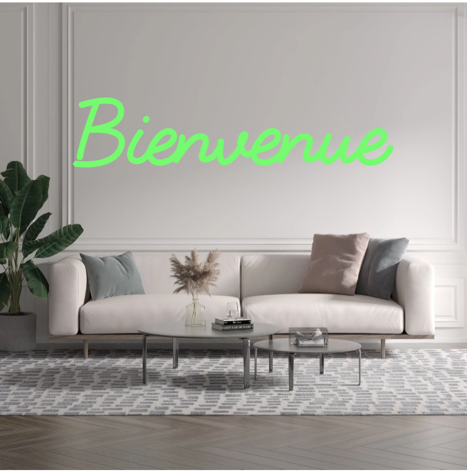 Custom text: Bienvenue