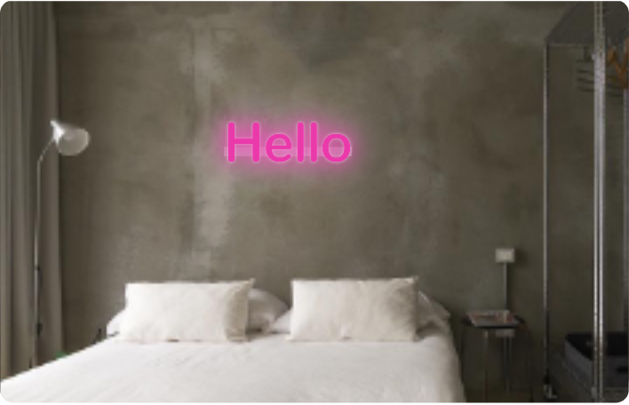 Custom text: Hello