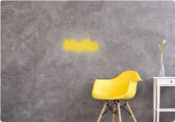 Custom text: Hello