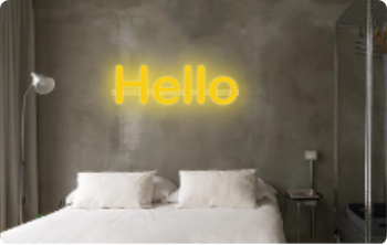 Custom text: Hello
