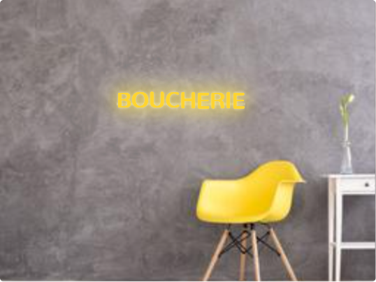 Custom text: BOUCHERIE