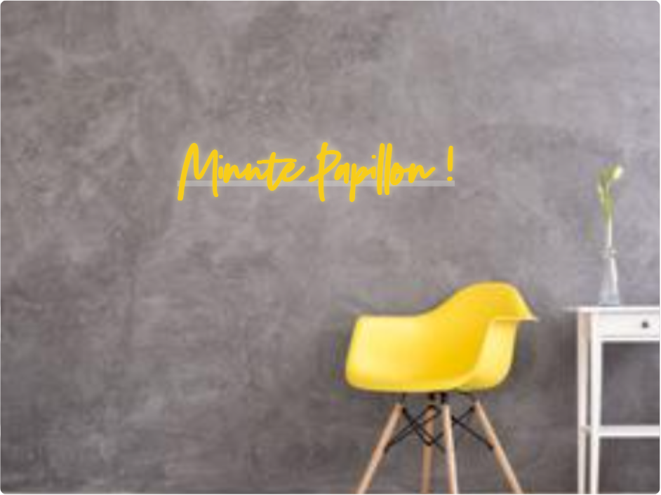 Custom text: Minute Papillon !
