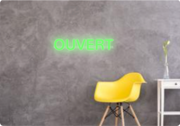 Custom text: OUVERT