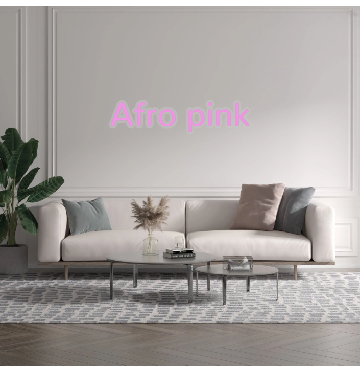Custom text: Afro pink