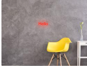 Custom text: Hello