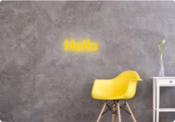 Custom text: Hello