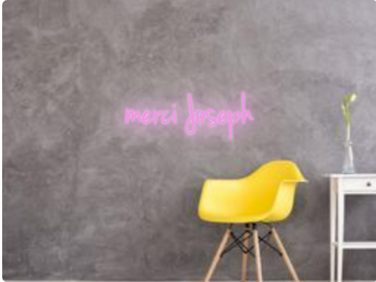 Custom text: merci Joseph