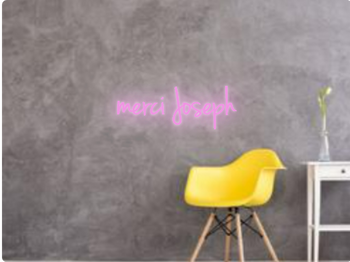 Custom text: merci Joseph