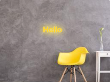 Custom text: Hello