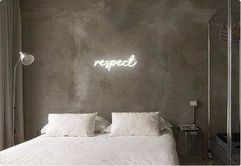 Custom text: respect
