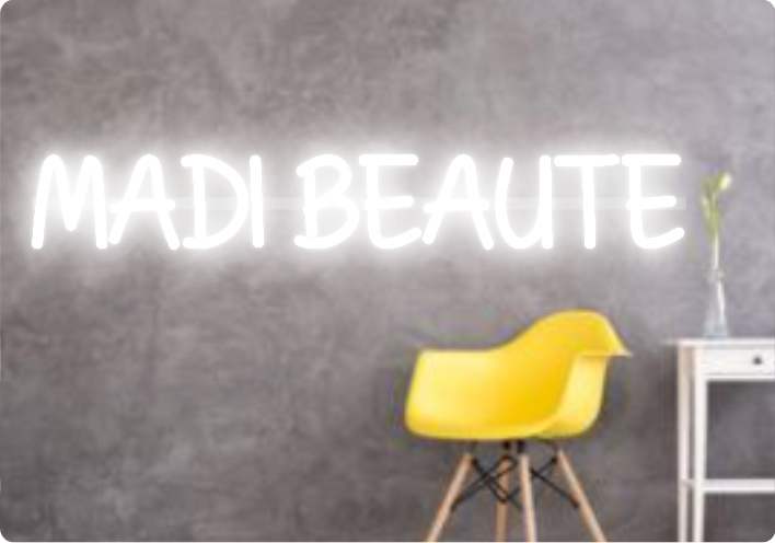 Custom text: MADI BEAUTE