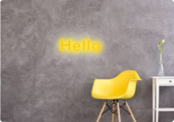 Custom text: Hello