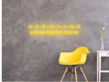 Custom text: G - E  - R  - M  - A  - I -  N -  E
APERO BISTRO RESTO