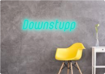 Custom text: Downstupp