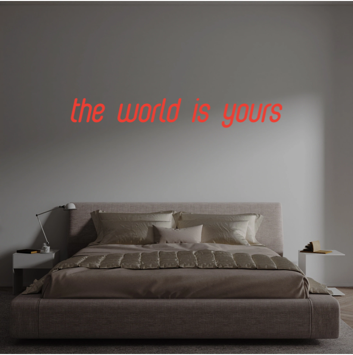 Custom text: the world is yours