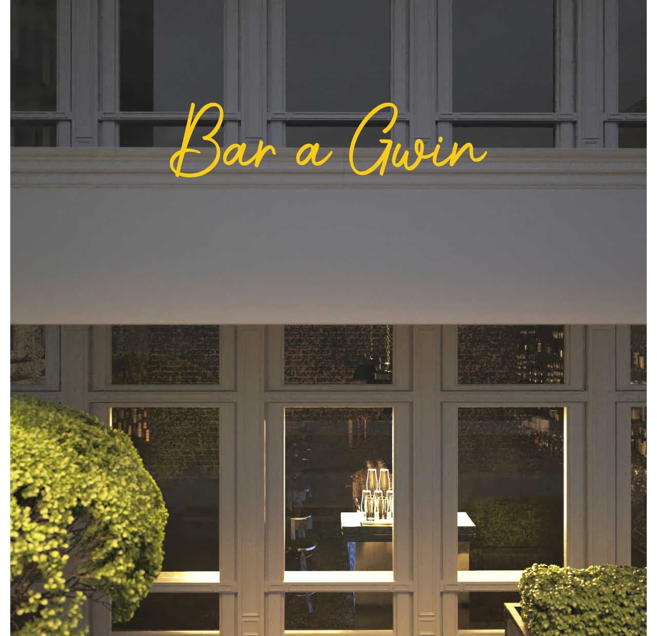 Custom text: Bar a Gwin