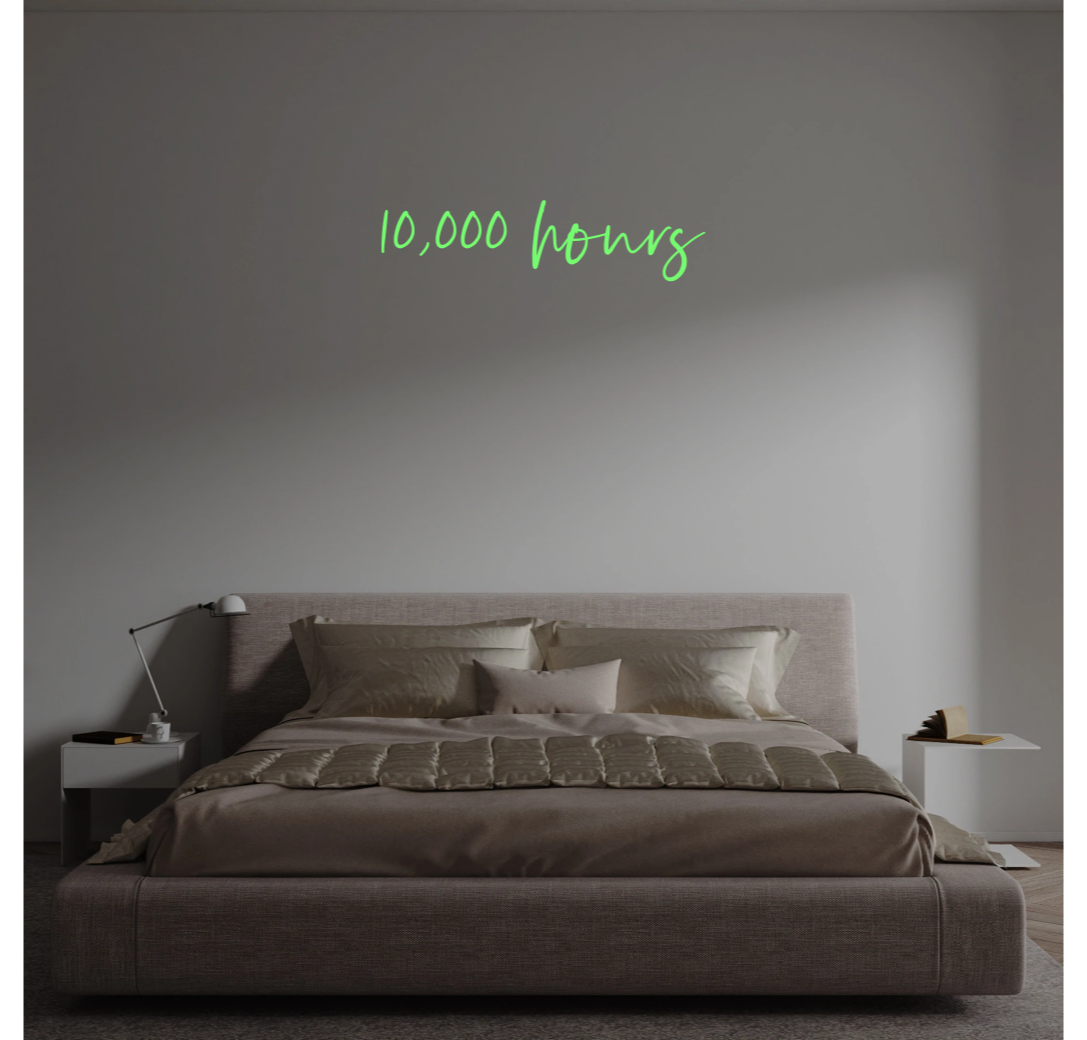 Custom text: 10,000 hours