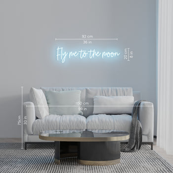 Fly me to the moon, neon LED sign
