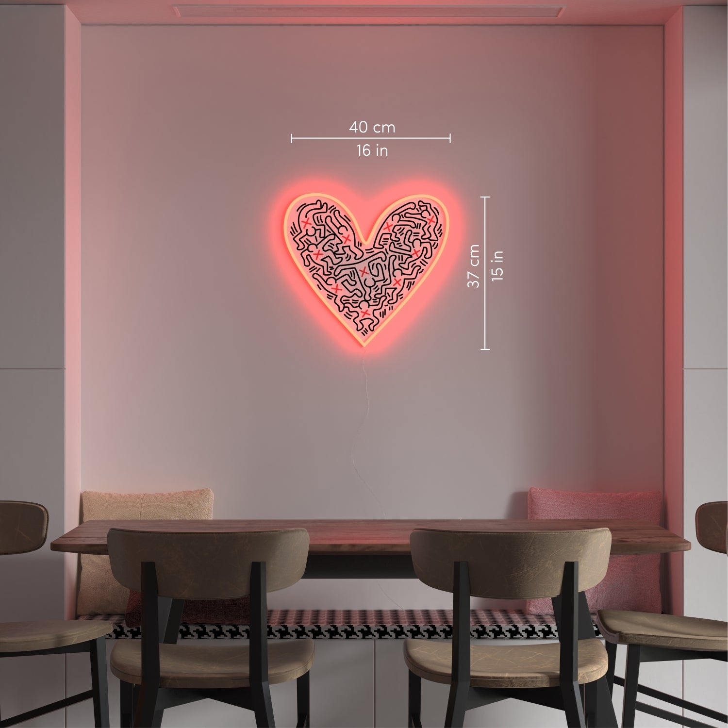 Dance Love, YP x Keith Haring, neon LED sign
