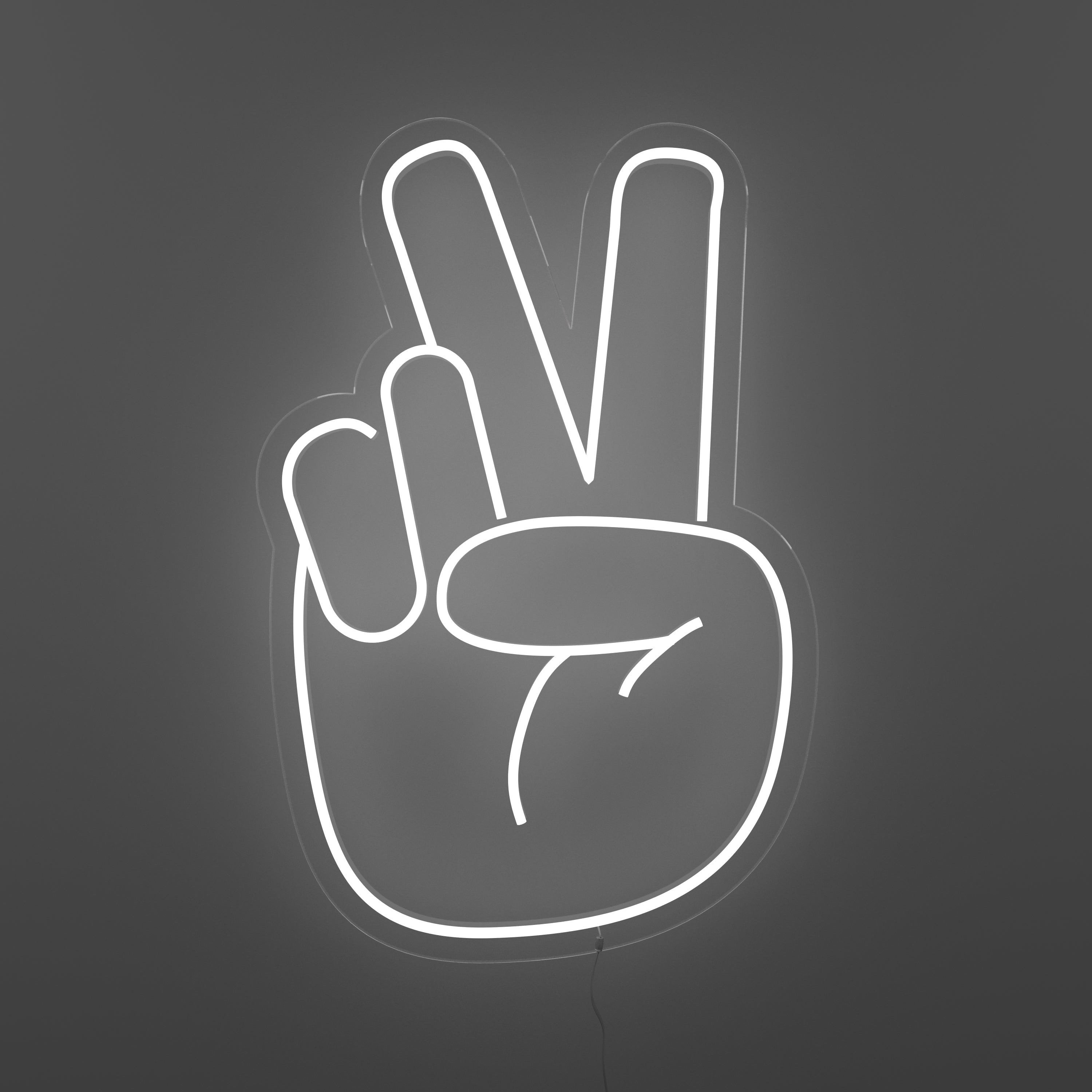 Peace Hand, neon LED sign